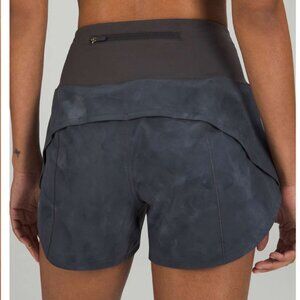 Lululemon Size 16 Speed Up High-Rise Lined Short 4” Diamond Dye Pitch Grey Smoke